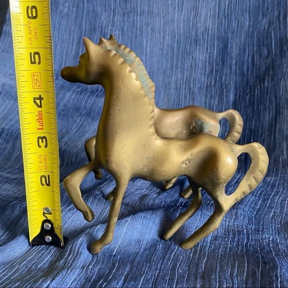 Set of Two Brass Horses - Picture 5 of 9